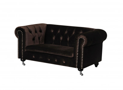 jvmoebel ® - Leder Sofa Couch Royal Braun Polster Zweisitzer Couch Garnitur Neu