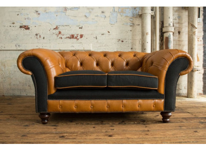 jvmoebel ® Leder Sofa Couch - Design Polster Zweisitzer Couch Garnitur Braun
