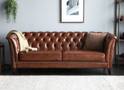 Chesterfield Leder Polster Design Sofa Luxus Couch Klassische Sofa 2 Sitzer Neu