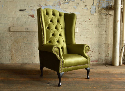 Lounge Ohren Sessel Club Designer Möbel Fernseh Sofa Stuhl Samt Polster Sitz Neu