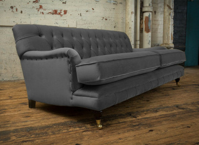 Chesterfield 3 Sitzer Couch Polster Textil Couchen Sitz Wohnzimmer Sofa Samt Neu