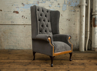 Chesterfield Samt Sessel Sofa Polster Sofas Design Luxus Couch Relax Fernseh Neu