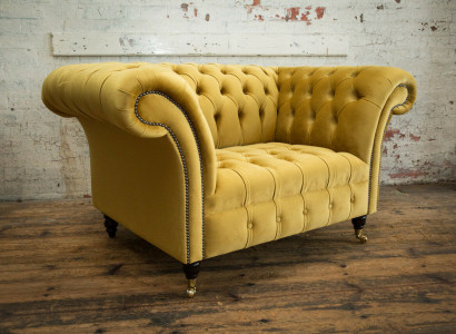 Sessel Chesterfield Sitz Textil Stoff Kunstleder Leder Couch Polster Einsitzer