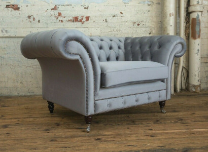 Chesterfield Sofa Couch Polster Garnitur 1,5 Sitzer Sofas Klassisch Einsitzer