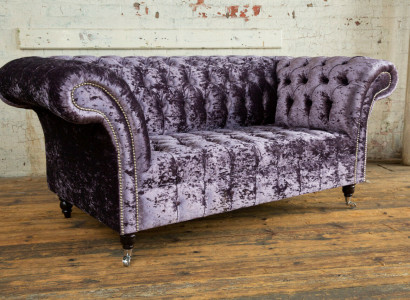 Chesterfield Polster Couch Stoff Couchen Sofa Sitz Garnitur Lehn Neu 2 Sitzer