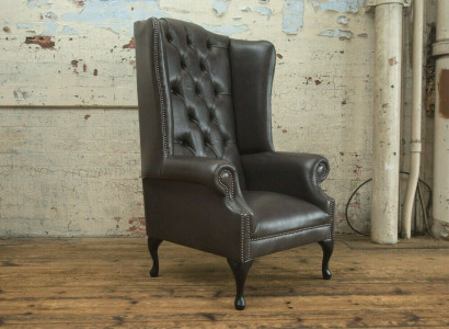 Chesterfield Ohrensessel Einsitzer Sofa Couch Relax Polster Samt Leder Stoff