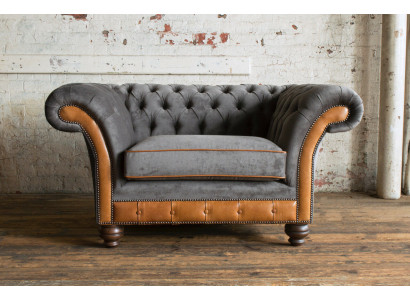 Einsitzer Sessel Fernseh Club Couch Sofa Chesterfield Original England Möbel Neu