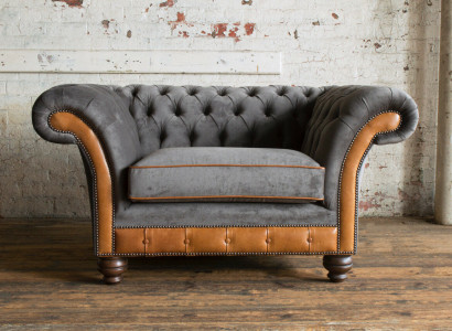 Einsitzer Sessel Fernseh Club Couch Sofa Chesterfield Original England Möbel Neu