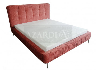 Moderne Betten Holz Leder 180x200cm Polster Ehe Design Leder Hotel Bett Rosa Neu