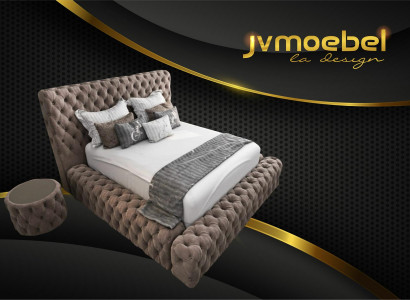 Bett 2x Nachttisch 3 tlg. Schlafzimmer Set Design Möbel Modern Luxus Betten Neu