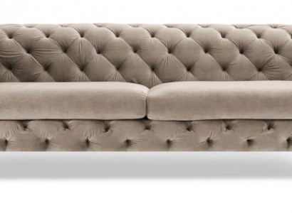 Chesterfield Sofa Dreisitzer Braun Couchen Möbel Textil Wohnzimmer Couch Samt