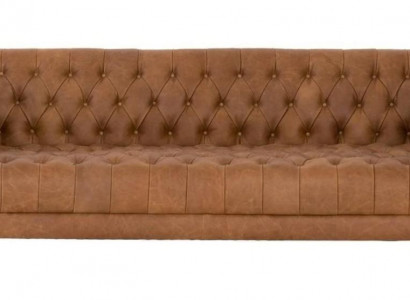 Chesterfield Sofa Dreisitzer Braun xxl big Möbel Leder Wohnzimmer Modern Neu