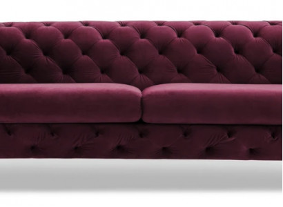 Chesterfield Sofa Dreisitzer Burgund Kreative Möbel Textil Stoff Wohnzimmer Neu