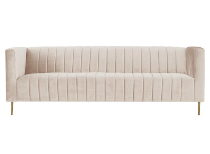 Beige Dreisitzer Sofa Stoff Polster Wohnzimmer Design Couchen Sofas Neu Modern