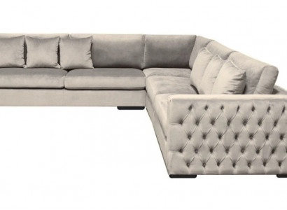 Ecksofa Beige Wohnlandschaft Couch Eckgarnitur Polster Neu Samt Möbel Design
