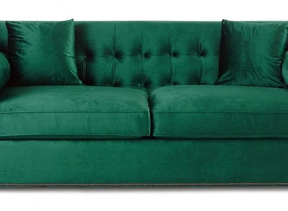 Chesterfield Grün Stoff Wohnzimmer Couchen Polster Sofa Sofas Couch Dreisitzer