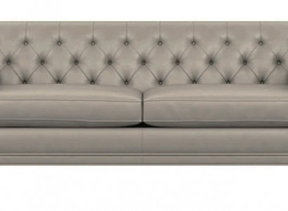 Taupe Dreisitzer Chesterfield Modern Design Couchen Leder Sofa Stoff Möbel Neu