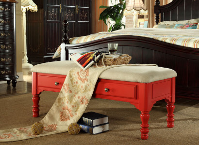 Sitz Polster Bank Polster Hocker Bank Textil Holz Stil Designer Fußhocker Neu