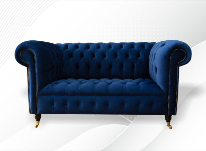 Klassische Textil Couch - Samt Chesterfield Stoff Sofa 2 Sitzer Neu jvmoebel ®