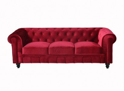 jvmoebel ® - Leder Sofa Couch - Rote Polster Dreisitzer Couch Garnitur 3er Neu