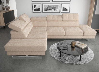 Luxus Möbel Ecksofa L Form Couch Design Polsterung Textil Sofas Holz Garnitur