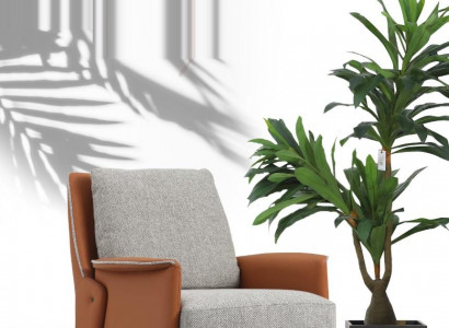 Sessel Ohrensessel Cocktailsessel Stoff Wohnzimmer Orange Modern Grau