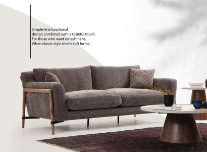 Zweisitzer Sofa 2 Sitzer Stoff Sofas Modern Design Wohnzimmer Grau
