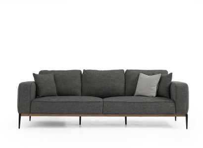 Zweisitzer Sofa 2 Sitzer Stoff Sofas Modern Design Wohnzimmer Grau