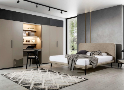 Kleiderschrank Grau Elegantes Holz Schlafzimmer Design Modern Möbel Luxus Neu