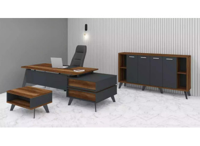 Büromöbel Komplettes Set 3tlg Arbeitszimmermöbel Schreibtisch Schrank