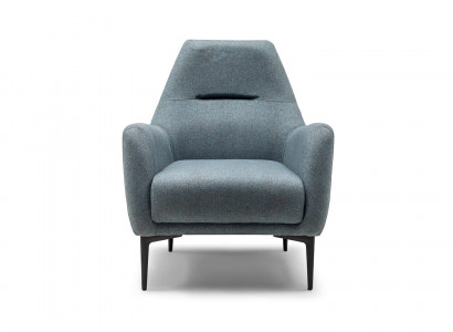 Sessel Ohrensessel Stoffsessel Grau Polster Wohnzimmer Einsitzer Sitz