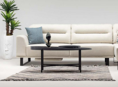 Sofagarnitur Ecksofa L form Sessel Stoffsofa Polstersofa Beige Couch