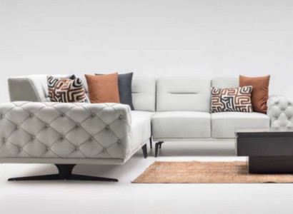 Ecksofa L form Polstersofa Stoffsofa Couch Grau Sofa Moderne Stoff