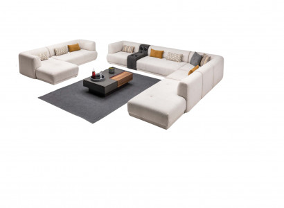 Eckgarnitur Wohnlandschaft Große Sofas L form Polstersofa Couch Stoff