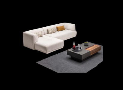 Eckgarnitur Ecksofa L form Stoffsofa Polstersofa Couch Sofa Beige