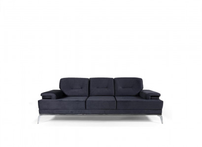 Couch Dreisitzer Stoffsofa Design Blau Sofa 3 Sitzer Polstersofa