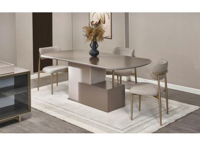 Esszimmer Essecke Essgruppe Esstisch Stühle Holz Beige 7tlg Tisch