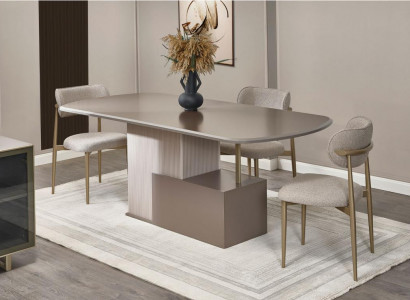Esszimmer Essecke Essgruppe Esstisch Stühle Holz Beige 7tlg Tisch