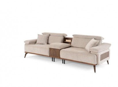 Wohnzimmer Viersitzer Luxuriöses Polstersofa Stoffcouchen Textil Möbel