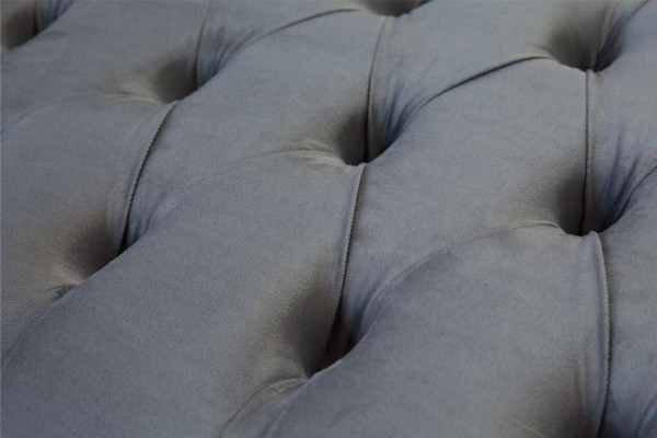 Chesterfield Sessel Textil Sofa Stoff Couch Sofas Couchen Lounge Grau