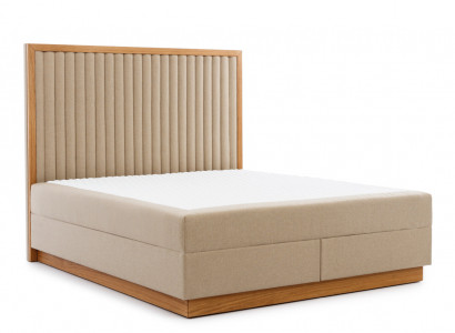 Braun-Beiges Schlafzimmer Bett Designer Betten Doppelbetten Textilbett