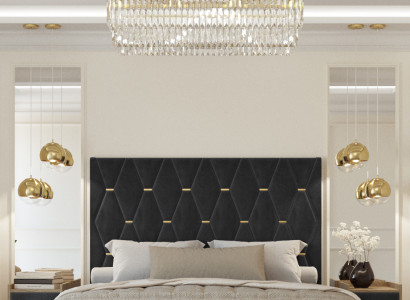 Designer Graue Schlafzimmer Garnitur Edelstahl Doppelbett Nachttische