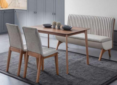 Moderne Weiße Esszimmer Garnitur Designer Esstisch 2x Stühle Bank 4tlg Moderne Weiße Esszimmer Garnitur Designer Esstisch 2x Stühle Bank 4tlg