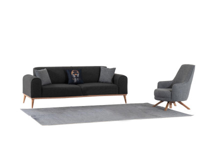 Exklusive Wohnzimmer Set aus 3-Sitzer Sofa und Sessel Neuheit 2tlg.