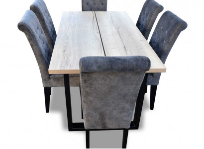 Esstisch Garnitur Tisch + 6x Stühle Esszimmer Stuhl Garnitur Tisch Holz