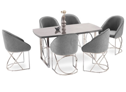 Modernes Esszimmer Möbel luxuriösen Esstisch + 6x Stühle Tisch Stühle