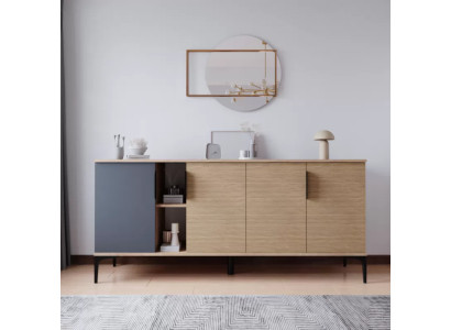 Braun Grau Helles Modern Rechteckig Sideboard Wohnzimmer Luxus Design