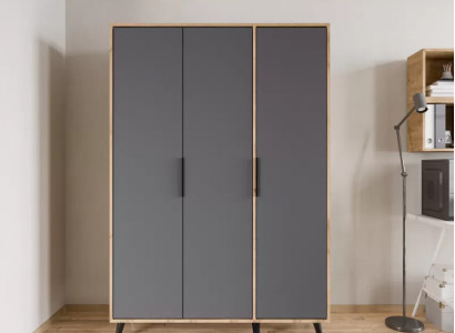 Grau Braun Modern Design Kleiderschrank Rechteckig Schlafzimmer Luxus