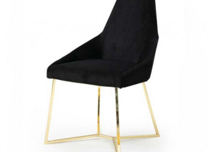 Schwarzer Polsterstuhl Designer Edelstahl Einsitzer Edle Esszimmer Möbel