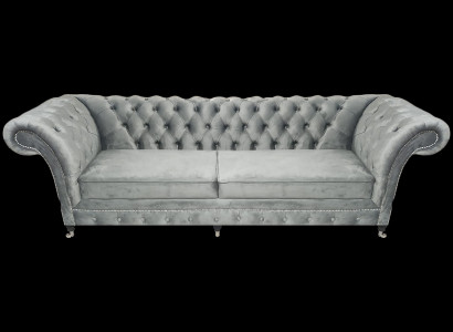Polstermöbel Grau Sofa Zweisitzer Couch Designer Wohnzimmer Möbel Chesterfield